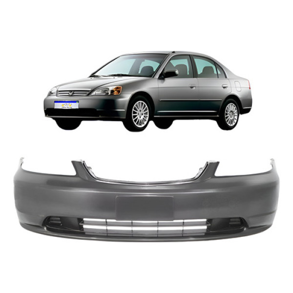 Parachoque Dianteiro Honda Civic 2001 2002 2003 Novo - Preto