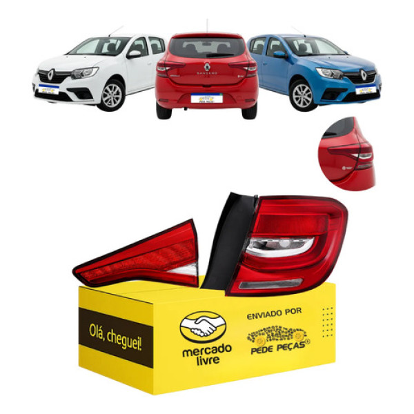 Kit Lanternas Tampa Canto Sandero 2020 2021 2022 C/led L.d Direito/passageiro Cristal