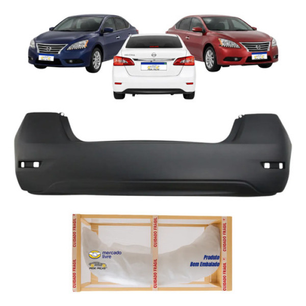 Parachoque Traseiro Sentra 2014 2015 2016 S/furo Sensor