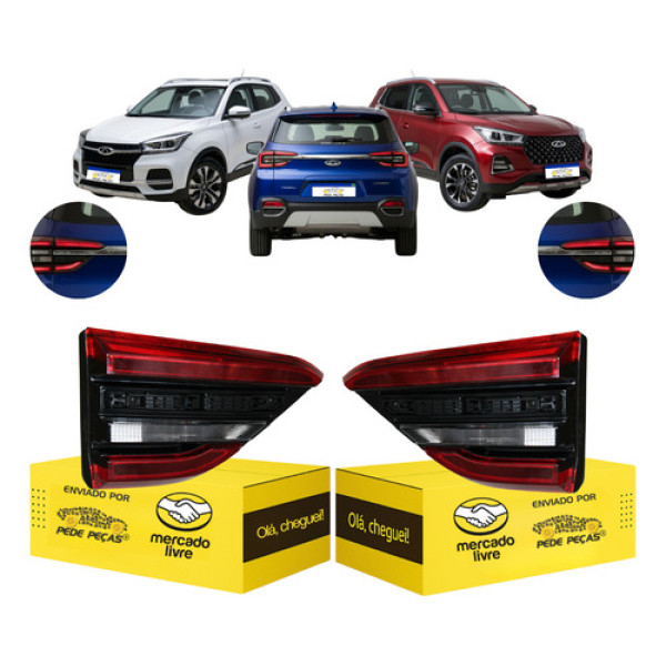 Par Lanterna Tampa Chery Tiggo 5x 2023 2024 2025 2026 Novo Ambos Lados Vermelho