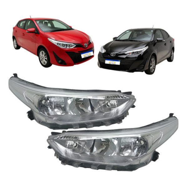 Par Farol Toyota Yaris 2018 A 2025 Foco Duplo Eletrico S/led