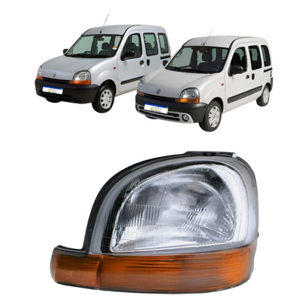 Farol Esquerdo Renault Kangoo 1997 1998 A 2008 Pisca Ambar