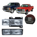 Farol Esquerdo Central E Auxiliar Silverado 1993 A 2001 Par