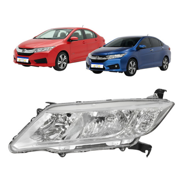 Farol Esquerdo City 2015 2016 2017 Cromado Novo Eletrico - Esquerdo/motorista
