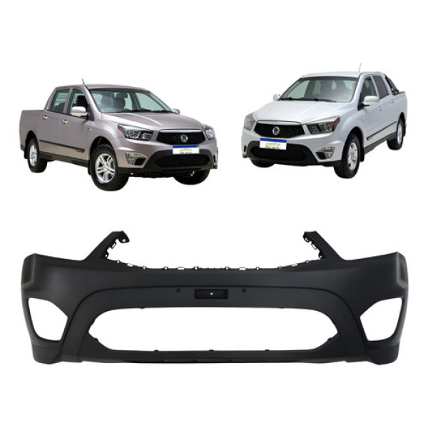 Parachoque Dianteiro Furo Milha Ssangyong Actyon 2013 A 2018 Preto
