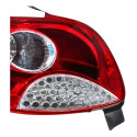 Lanterna Traseira Peugeot 207 Hatch 2008 09 10 11 A 2015 Le Esquerdo/motorista Vermelho/cristal Com Grade Cromada
