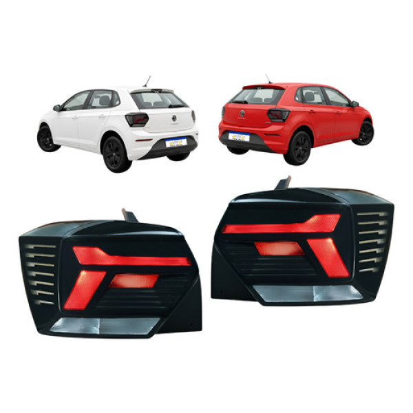 Par Lanterna Vw Polo 2023 2024 2025 2026  Ambos Lados Preto