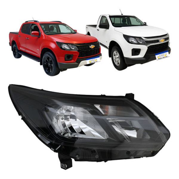 Farol Friso Preto Gm S10 2017 A 2023 S/led Novo Direito/passageiro Farol Friso Preto Gm S10 2017 A 2023 S/led Novo Direito/passageiro