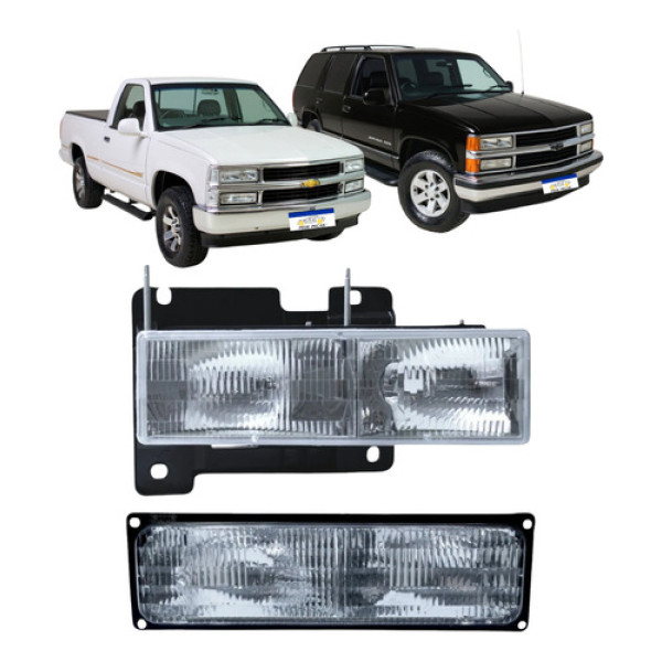 Kit Farol E Lanterna Dianteira Direito Silverado 1993 A 2001