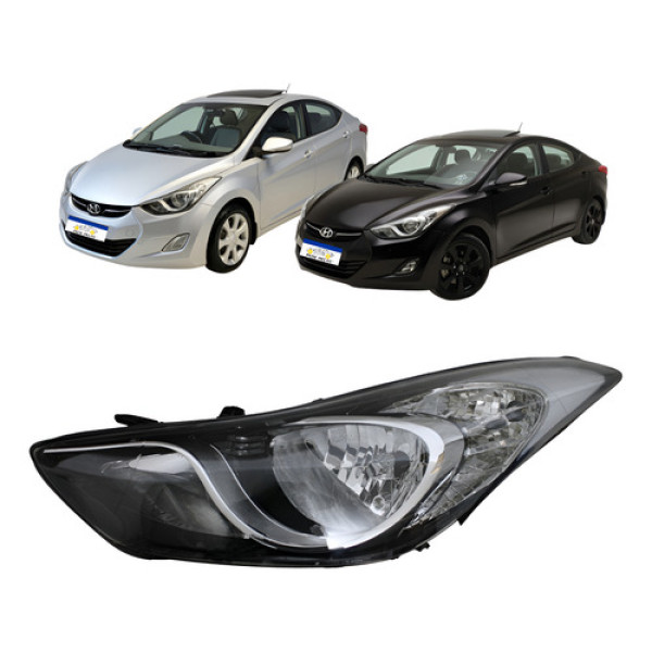 Farol Hyundai Elantra 2011 2012 2013 2014 Cromado Manual Le Esquerdo/motorista