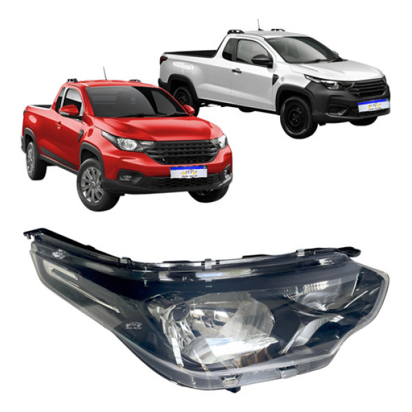 Farol Fiat Strada 2020 2021 2022 2023 2024 2025 S/led Ld Direito/passageiro Farol Fiat Strada 2020 2021 2022 2023 2024 2025 S/led Ld Direito/passageiro