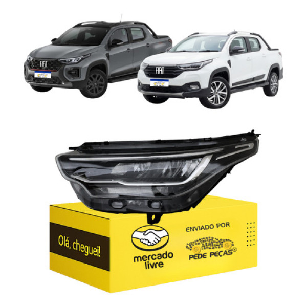 Farol Fiat Strada Volcano 2021 A 2026 Full Led Le Novo Esquerdo/motorista