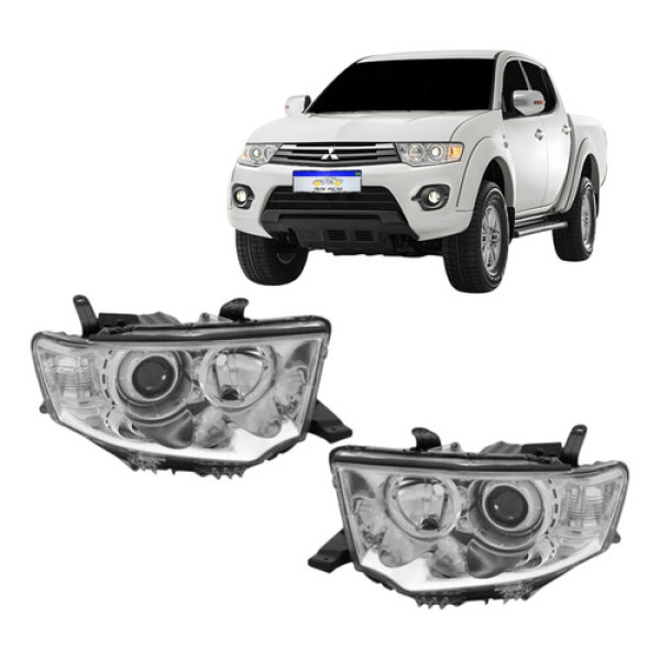 Farol Mitsubishi L200 Triton Hpe 2013 2014 2015 16 17 Novo