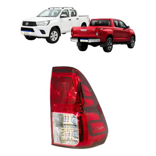 Lanterna Toyota Hilux 2017 2018 2019 2020 2021 2022 2023 Ld Direito Vermelho Crystal
