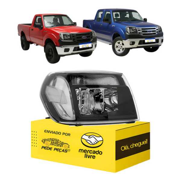 Farol Sinaleira Ranger 2010 2011 2012 Mascara Negra L.d Direito/passageiro