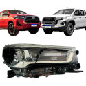 Farol Hilux Full Led 2021 2022 2023 2024 2025 Aro Cromado Ld