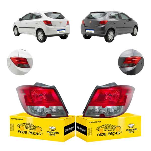 Par Sinaleira Traseira Gm Onix 2012 A 2016 Lt Ltz Ls Fumê Ambos Lados Vermelho