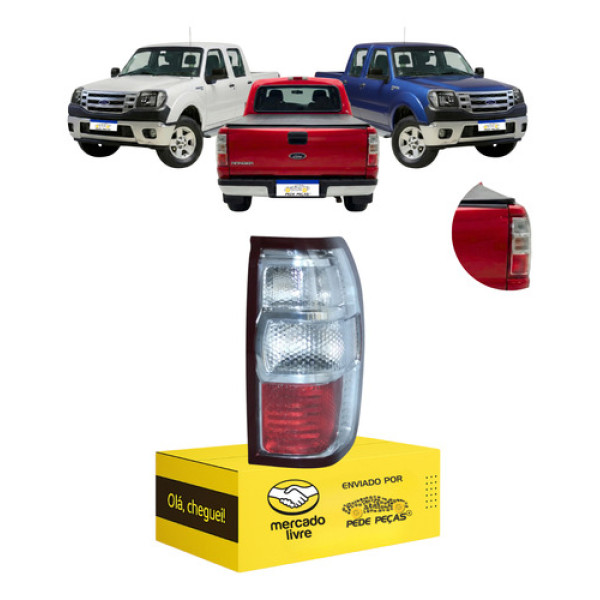 Lanterna Ford Ranger 2010 2011 2012 Nova Ld Direito/passageiro Vermelho Cristal