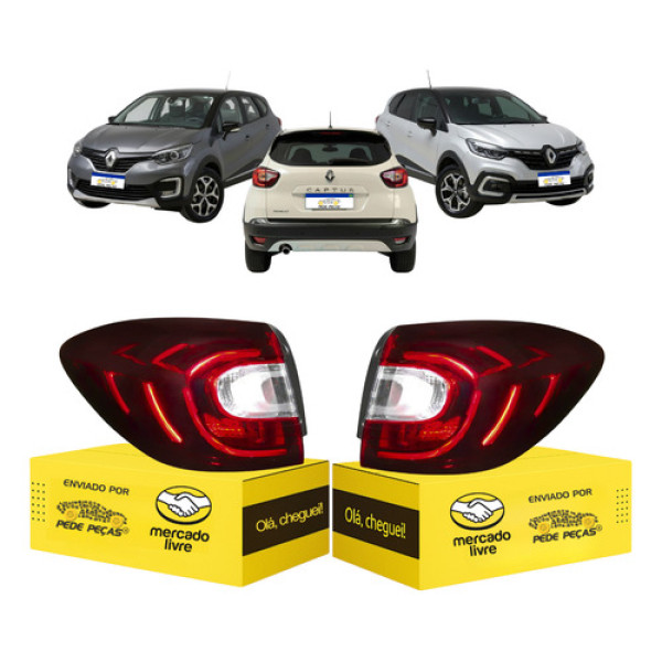 Par Lanterna Sinaleira Captur 2017 2018 2019 2020 2021 Led Ambos Lados Vermelho