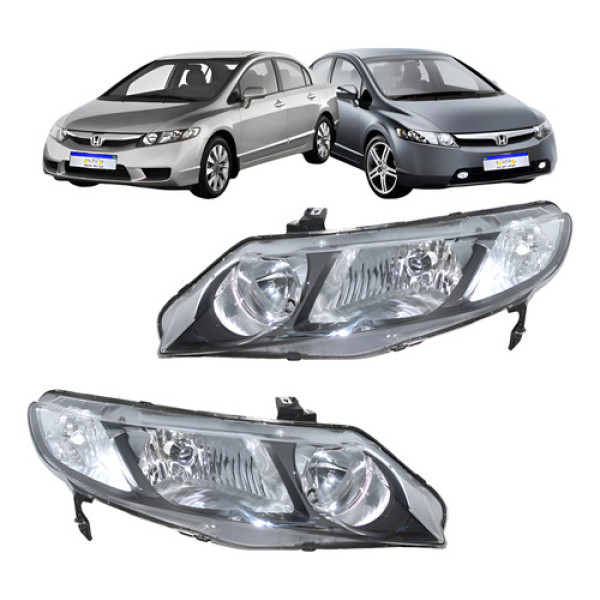 Par Farol Honda New Civic 2006 2007 2008 2009 2010 2011 Novo Esquerdo