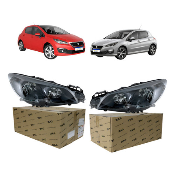 Farol Foco Duplo Peugeot 308 2016 A 2019 Par Mascara Cinza Ambos Lados Farol Foco Duplo Peugeot 308 2016 A 2019 Par Mascara Cinza Ambos Lados