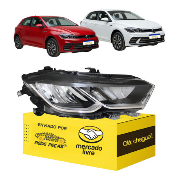 Farol Direito Vw Polo 2023 2024 2025 2026 Full Led Direito/passageiro