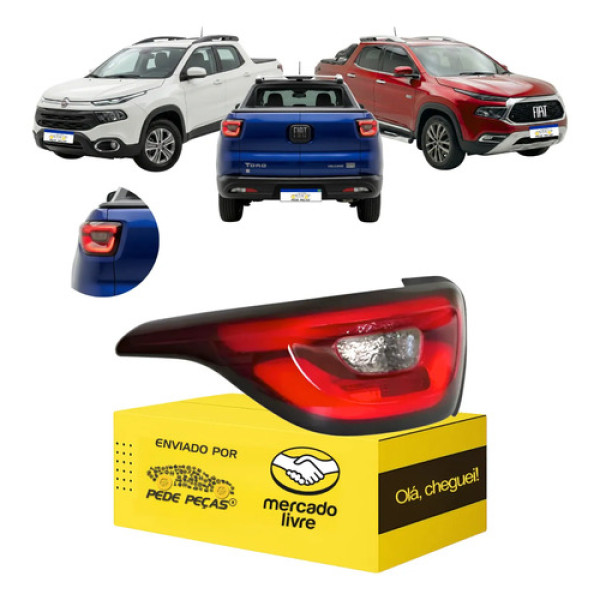 Lanterna Com Led Fiat Toro 2016 2017 2018 2019 A 2025 Le Esquerdo/motorista Esquerdo