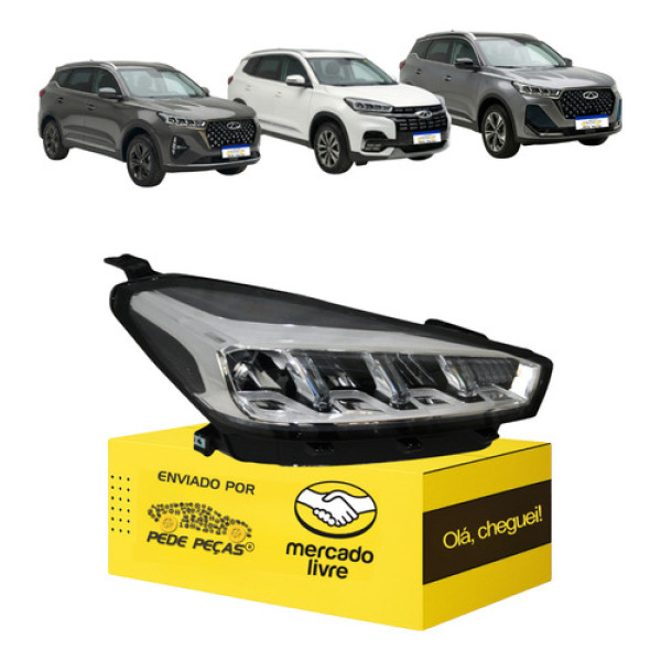 Farol Chery Tiggo 7 E 8 2023 2024 2025 2026 Full Led Direito Direito/passageiro