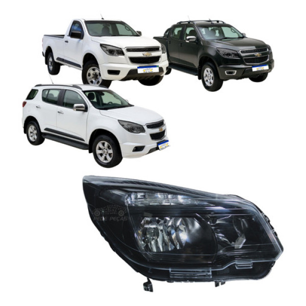 Farol Direito Mascara Negra Gm Traiblazer S10 2012 A 2016