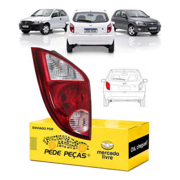 Lanterna Sinaleira Gm Celta Ré Rosa 2007 2008 A 2015 Le Esquerdo/motorista Vermelho
