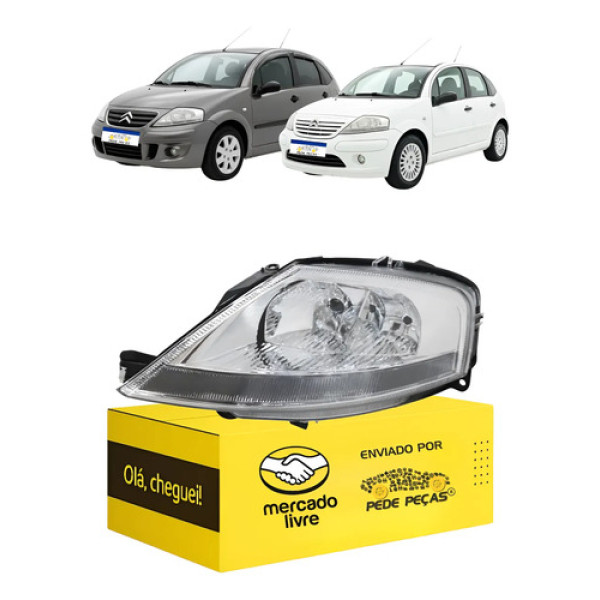 Farol Sinaleira Citroen C3 2003 2004 2005 A 2012 Elétrico Le Esquerdo/motorista