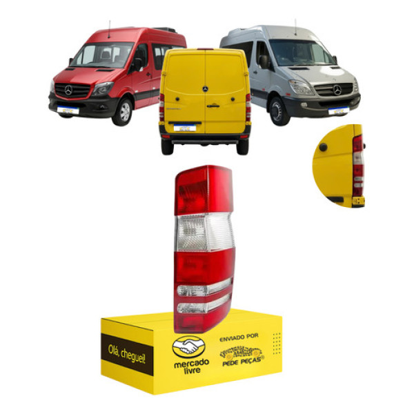 Lanterna Sinaleira Sprinter 2014 2015 2016 17 2018 2019 L.d Direito/passageiro Vermelho