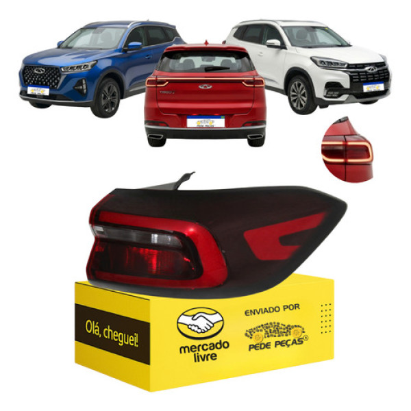 Lanterna Sinaleira Chery Tiggo 7 8 2023 2024 2025 2026 L.d Direito/passageiro Vermelho