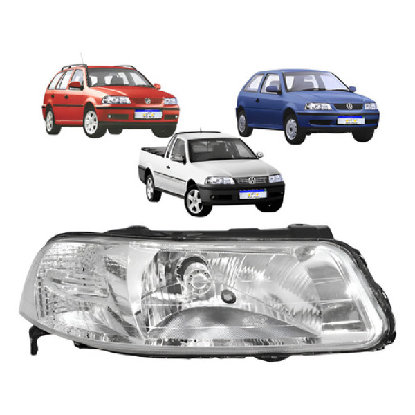Farol Vw Gol Saveiro Parati G3 1999 A 2005 Foco Simples Ld Direito/passageiro
