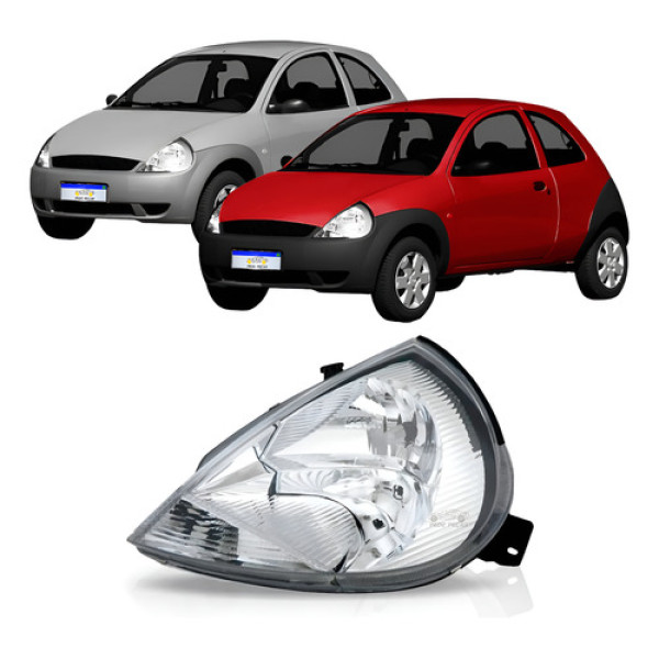 Farol Ford Ka 1997 1998 1999 2000 2001 2002 A 07 Cristal Le Esquerdo/motorista