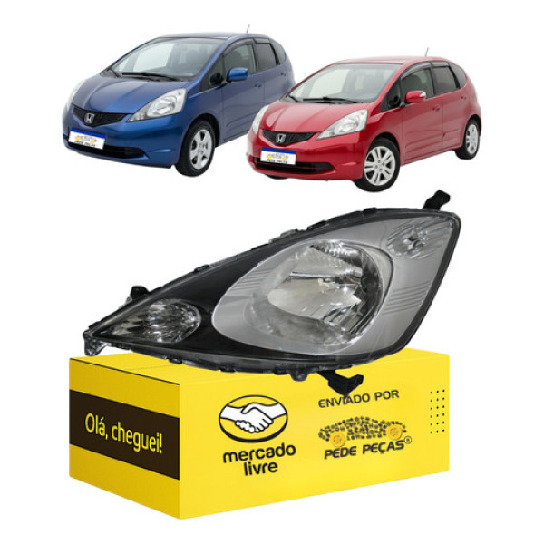 Farol Esquerdo Honda Fit 2009 2010 2011 2012 Ex Exl Lx Lxl Esquerdo/motorista