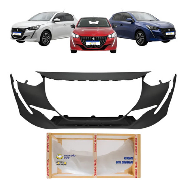 Parachoque Dianteiro Peugeot Style 208 2021 22 23 2024 Novo Preto