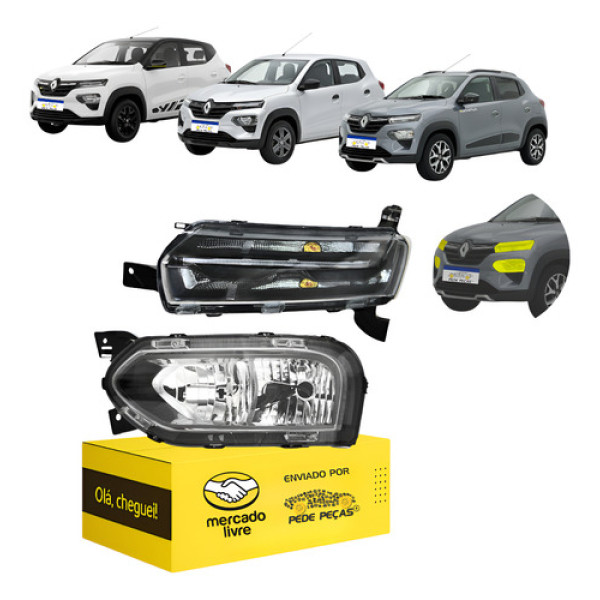 Par Farol Sinaleira Kwid 2023 A 2026 Superior E Inferior L.e Esquerdo/motorista