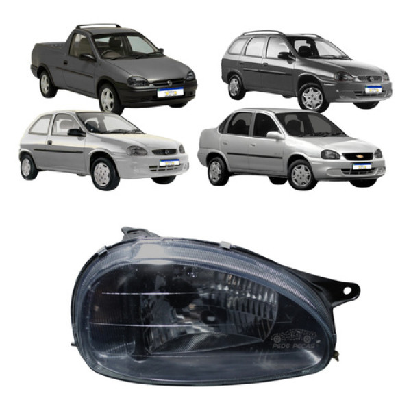 Farol Gm Corsa 1994 1995 1996 A 2010 Direito Mascara Negra  Direito/passageiro