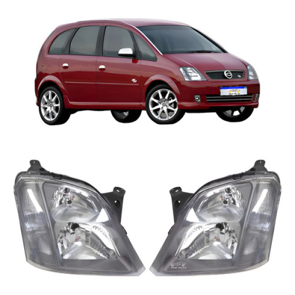 Par Farol Meriva Ss 2003 2004 2005 2006 A 2012 Mascara Cinza Ambos Lados