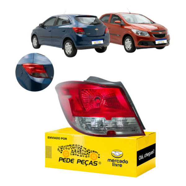 Lanterna Traseira Gm Onix 2012 A 2016 Lt Ltz Ls Joy Fumê Le Esquerdo/motorista Vermelho