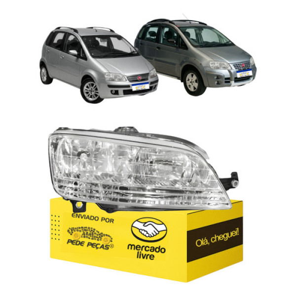 Farol Fiat Idea 2006 2007 2008 2009 2010 Novo