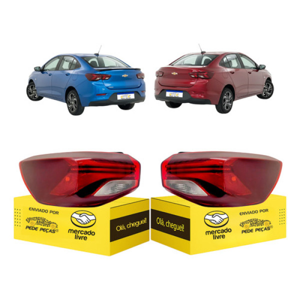 Par Lanterna Onix Sedan 2020 2021 2022 2023 2024 25 Novo Ambos Lados Vermelho