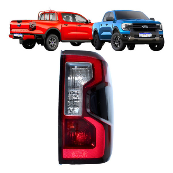 Lanterna Traseira Ford Ranger 2024 2025 2026 Full Led 8p Ld Direito/passageiro Fumê
