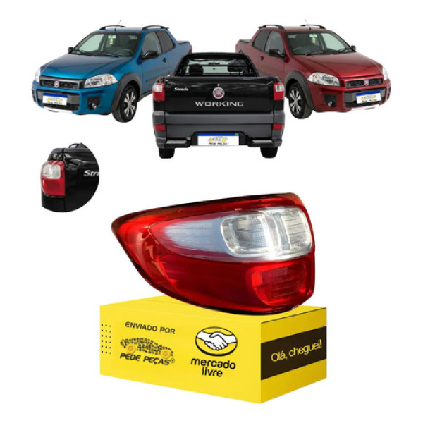 Lanterna Traseira Fiat Strada 2014 15 16 17 18 19 2020 Le Esquerdo/motorista