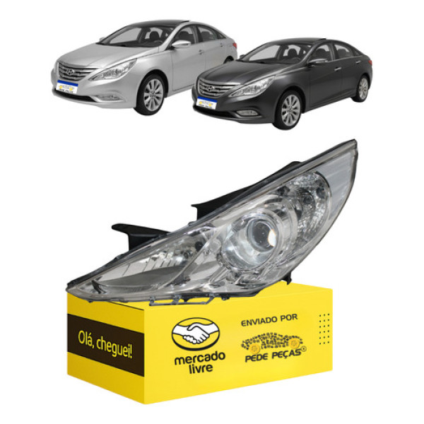Farol Sonata 2011 2012 2013 Manual Sem Xenon L.e Esquerdo/motorista