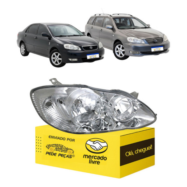 Farol Corolla Fielder 2003 2004 2005 2006 07 Avaria L.d Direito/passageiro