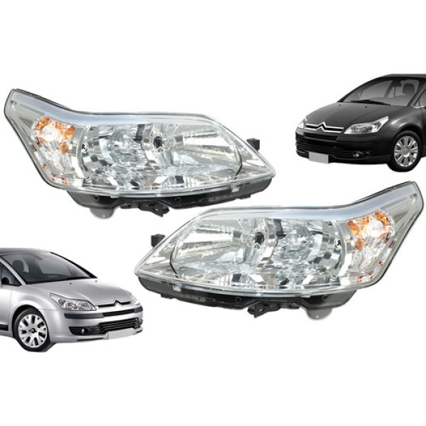 Farol Citroen C4 Pallas Hatch Vtr 2007 2008 A 2013 Cromado