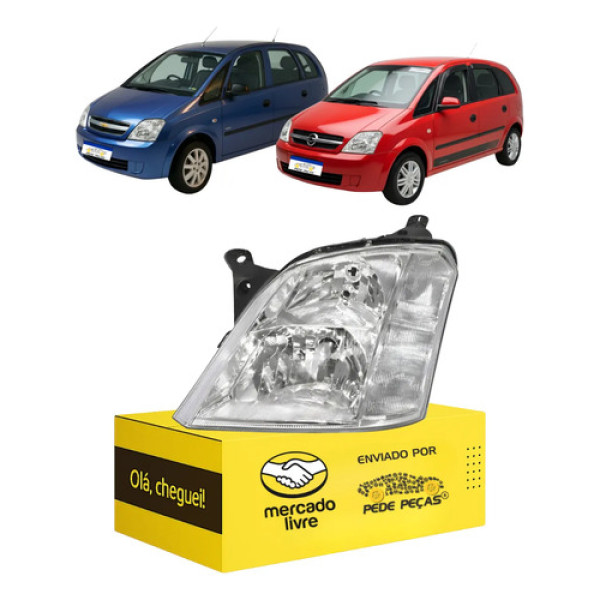 Farol Meriva Cromado 2003 2004 2005 2006 2007 2008 2009 A 12