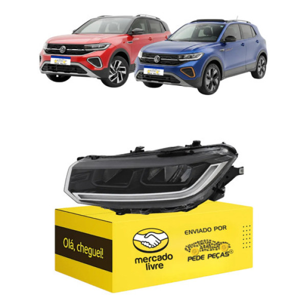 Farol Vw T-cross 2025 2026 Full Led C/reator Novo L.e Esquerdo/motorista